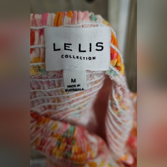 LE LIS Strapless Cut Out Floral Mini Dress In Pink/orange. Size Medium - Picture 5 of 14